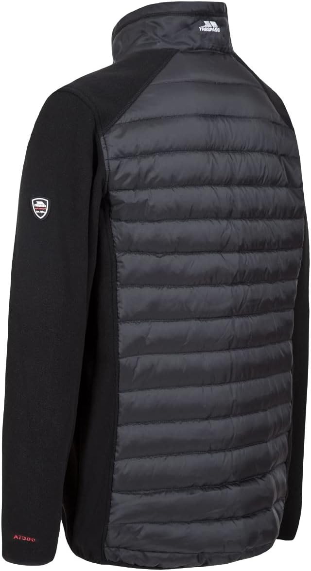 Trespass Mens Saunter Hybrid Padded Jacket Black - Just £22.99! Shop now at Warwickshire Clothing.