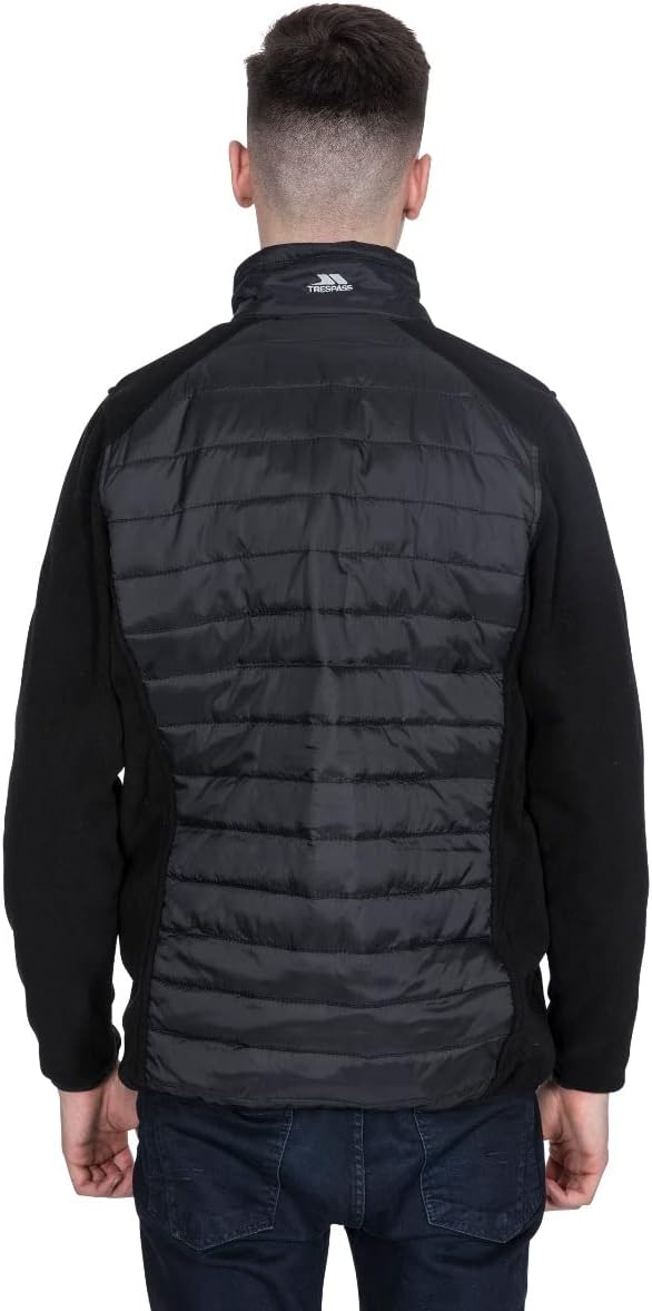 Trespass Mens Saunter Hybrid Padded Jacket Black - Just £22.99! Shop now at Warwickshire Clothing.