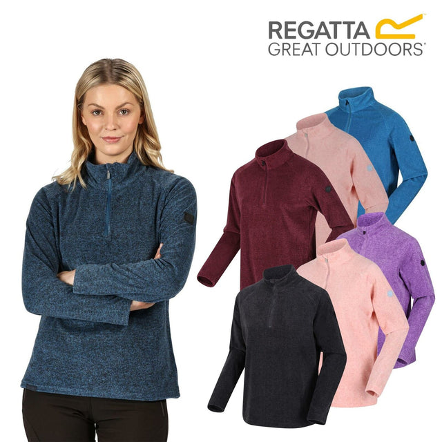 Regatta Womens Pimlo Half Zip Velour Fleece Sweater Pullover Jumper - Just £14.49! Shop now at Warwickshire Clothing.