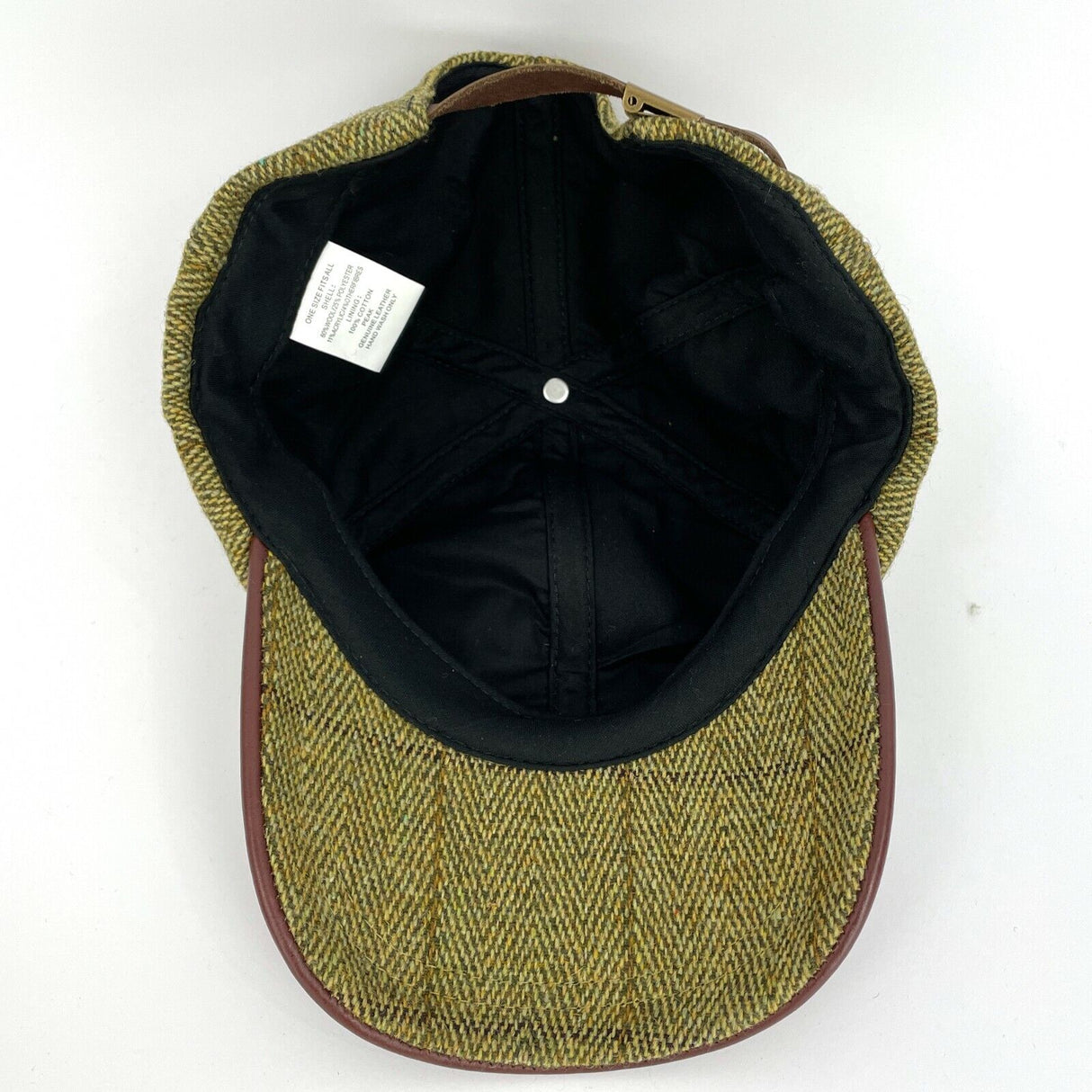 Hazy Blue Mens Leather Peak Tweed Cap One Size - Just £16.99! Shop now at Warwickshire Clothing.