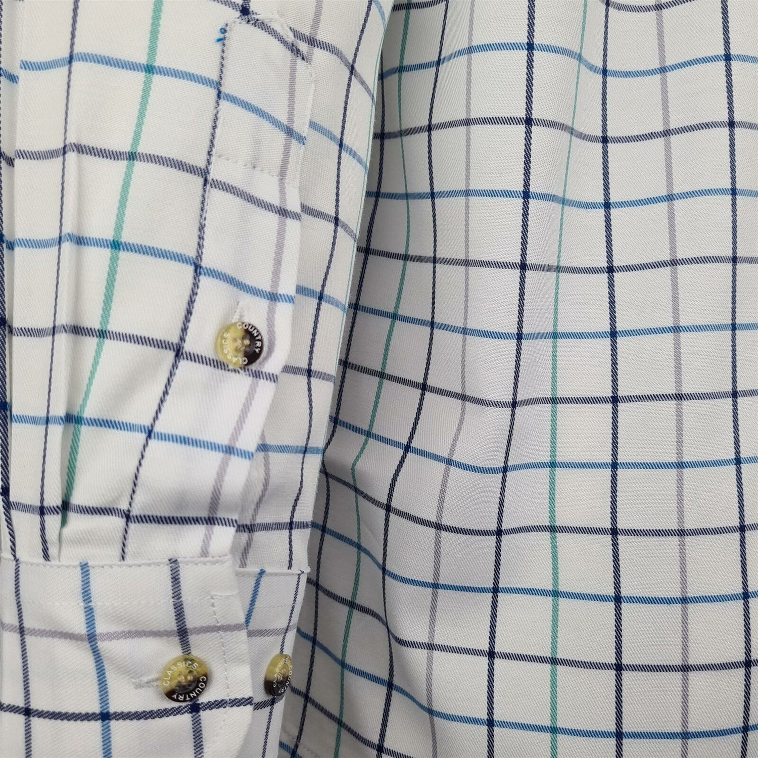 Country Classics Mens Long Sleeve Country Check Shirt - Blenheim Teal - Just £18.99! Shop now at Warwickshire Clothing.