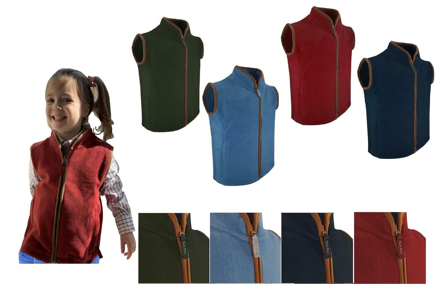 Hazy Blue Freya Full Zip Kids Fleece Bodywarmer - Just £19.99! Shop now at Warwickshire Clothing.