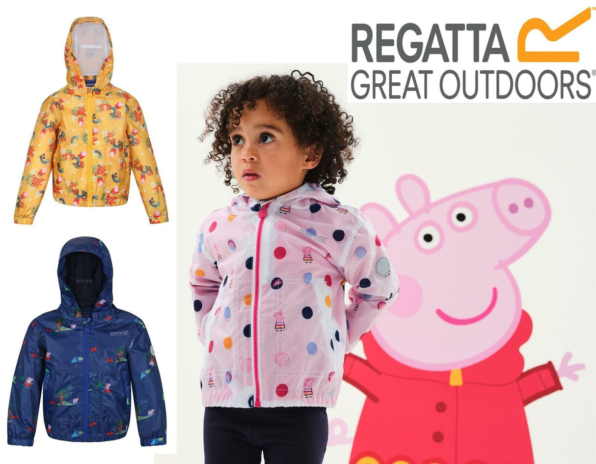 Regatta Kids Peppa Pig Muddy Puddle Waterproof Hooded Jacket Boys Girls - Just £19.99! Shop now at Warwickshire Clothing.