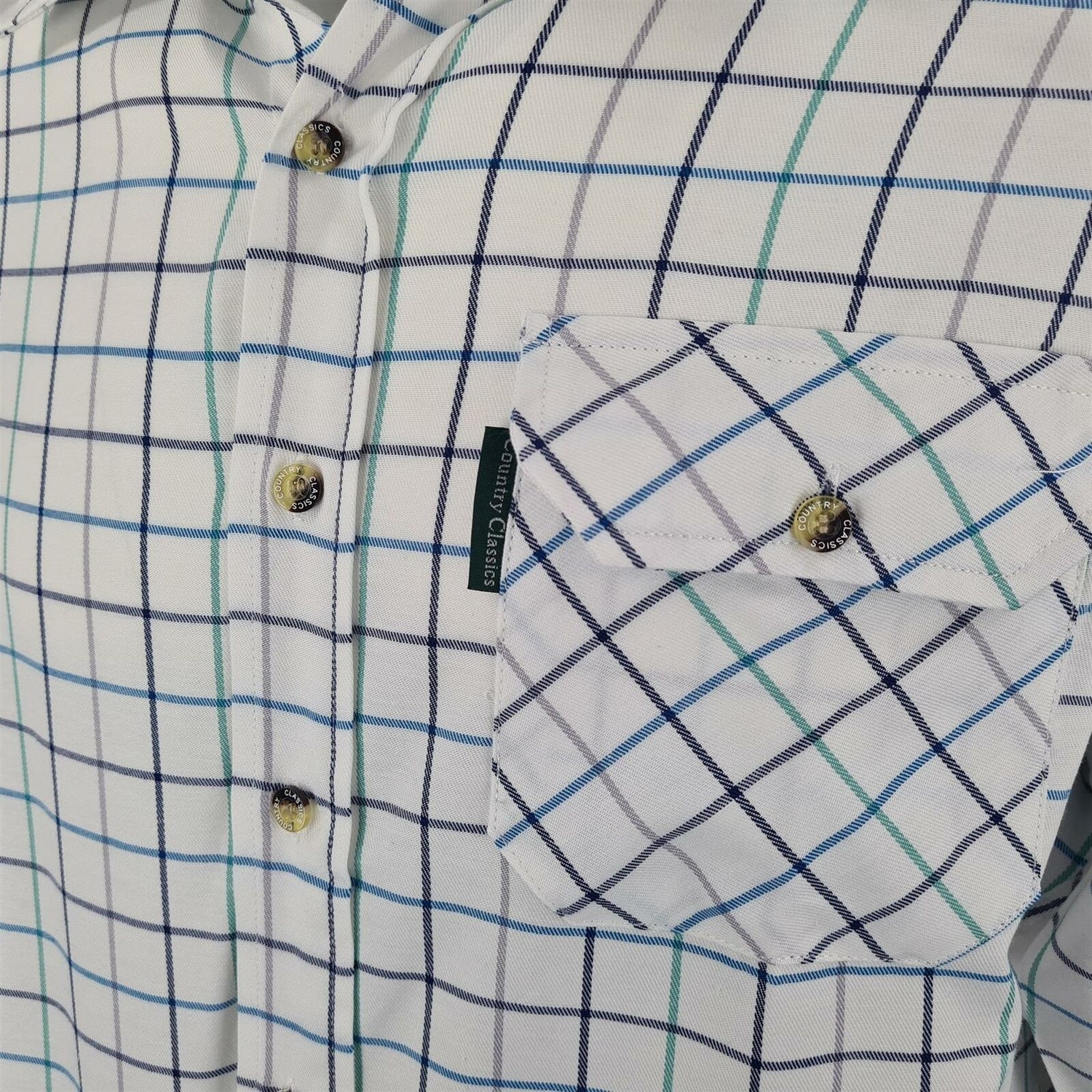 Country Classics Mens Long Sleeve Country Check Shirt - Blenheim Teal - Just £18.99! Shop now at Warwickshire Clothing.