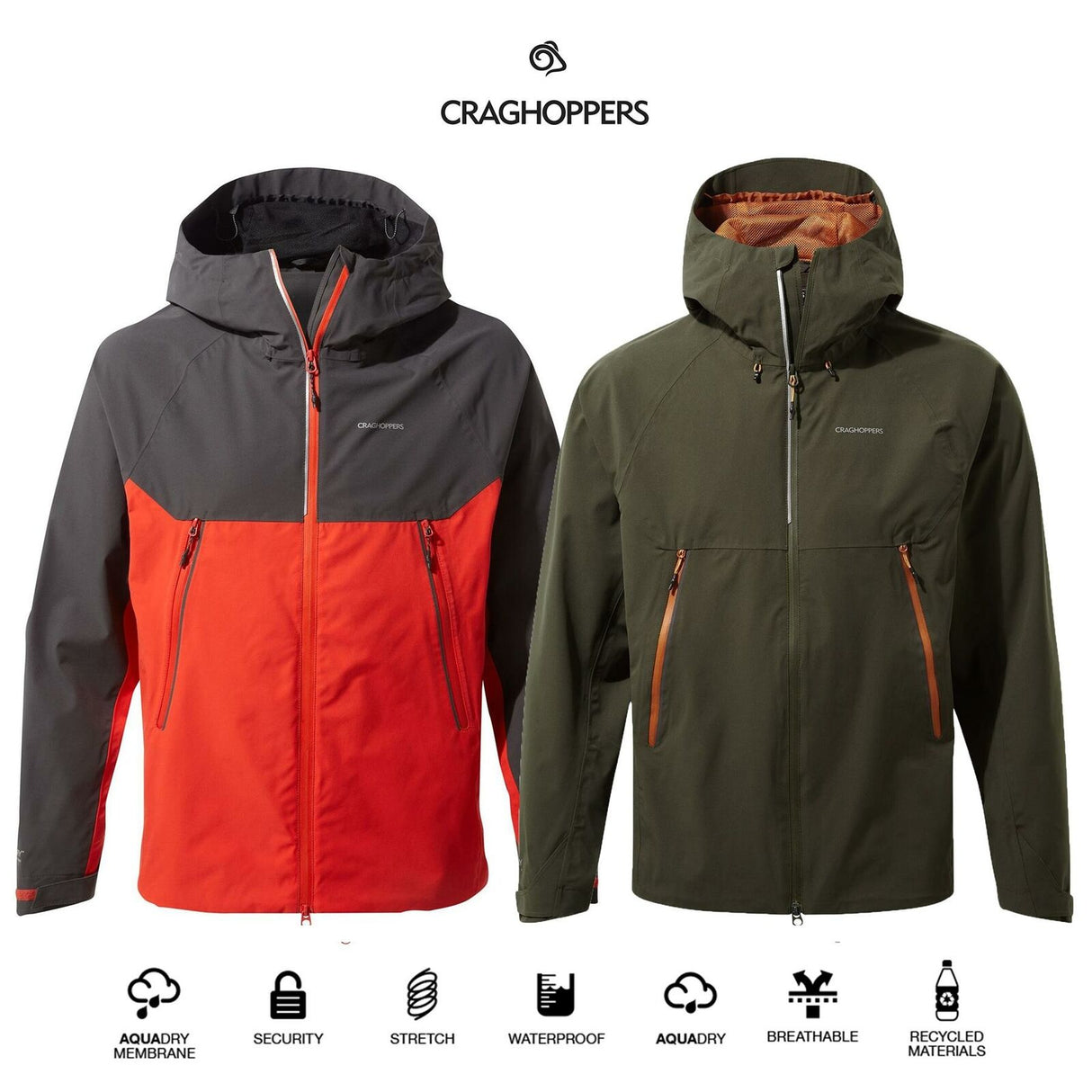 Craghoppers Mens Trelawny II Waterproof Breathable Stretch Hooded Hooded Coat - Just £54.99! Shop now at Warwickshire Clothing.