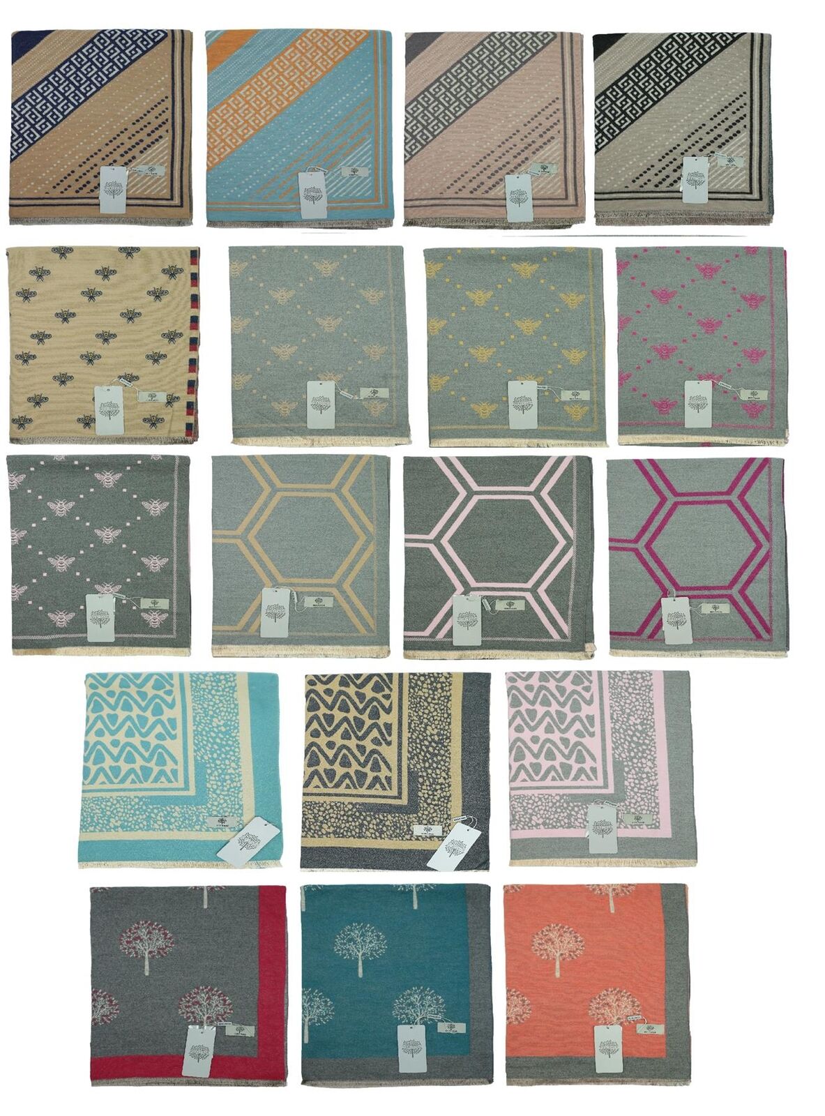 Heritage Warm Cashmere Pashmina Soft Feel Scarves - Bee with Dots - Just £13.99! Shop now at Warwickshire Clothing.