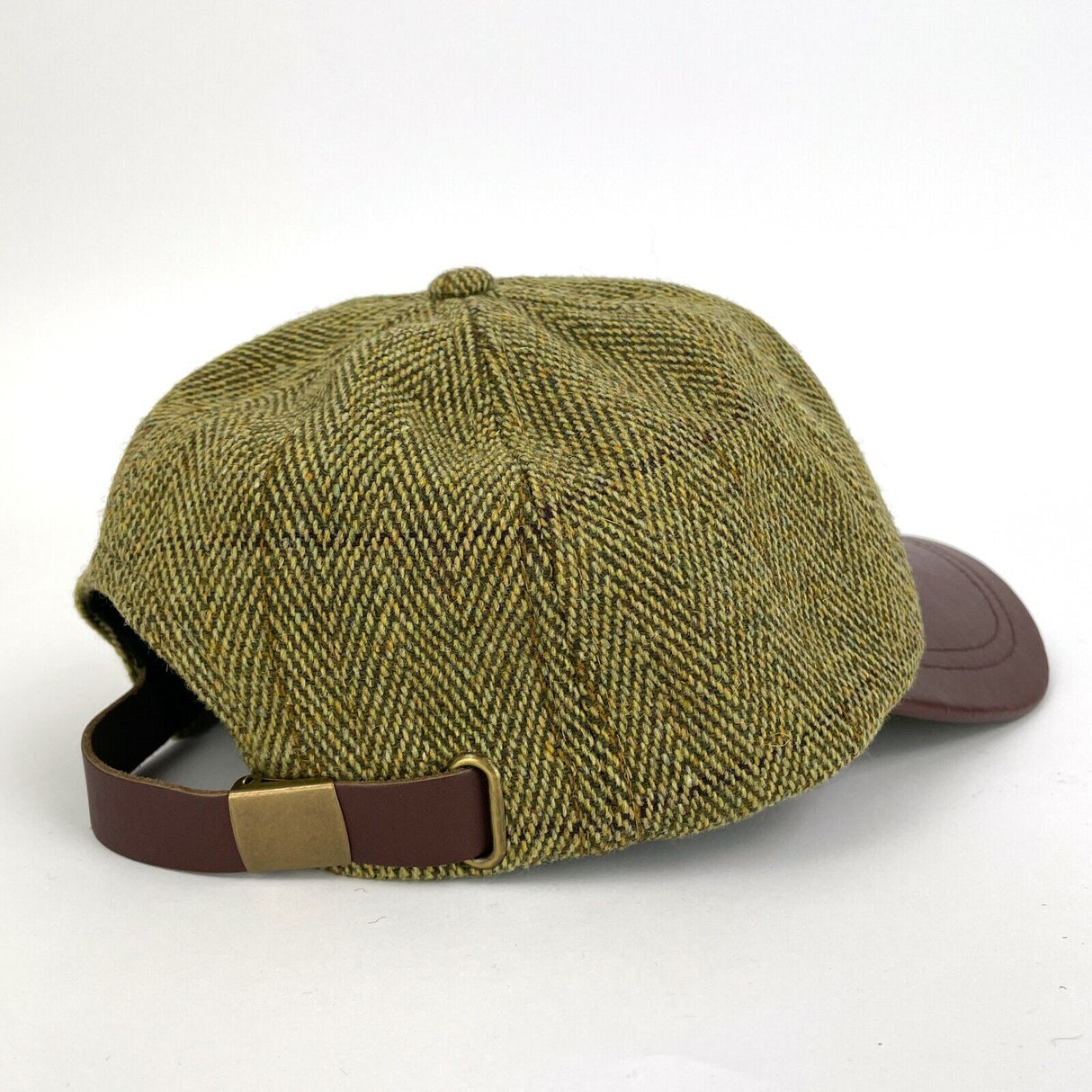 Hazy Blue Mens Leather Peak Tweed Cap One Size - Just £16.99! Shop now at Warwickshire Clothing.