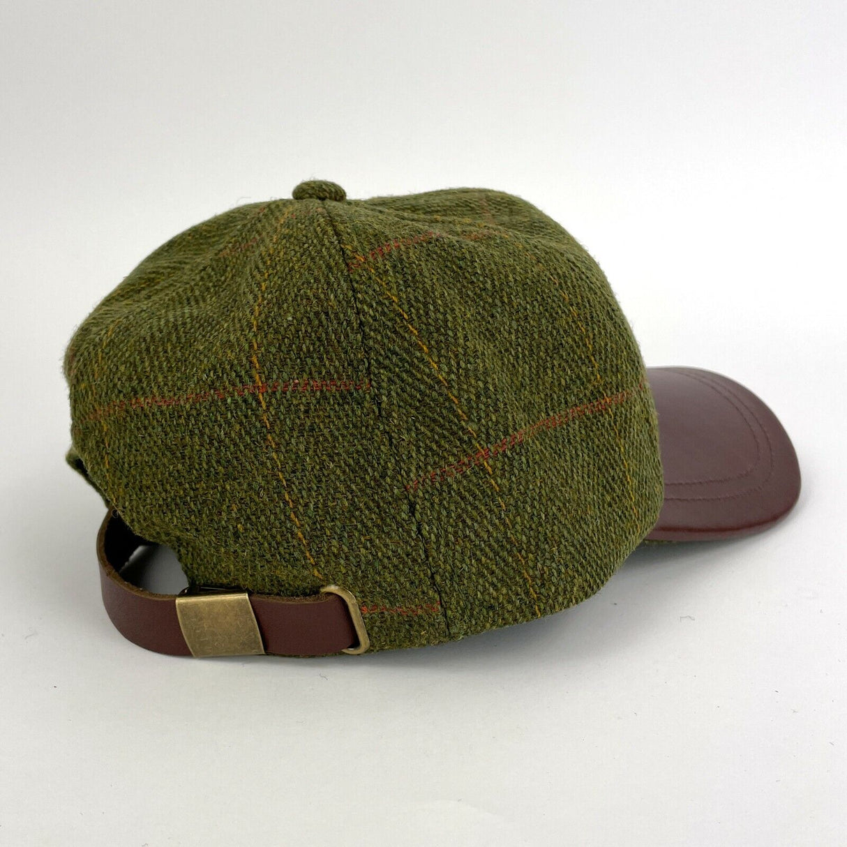 Hazy Blue Mens Leather Peak Tweed Cap One Size - Just £16.99! Shop now at Warwickshire Clothing.