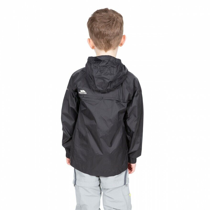 Trespass Qikpac Kids Packaway Jacket Zip Up Waterproof Hooded Coat Boys Girls - Just £17.99! Shop now at Warwickshire Clothing.