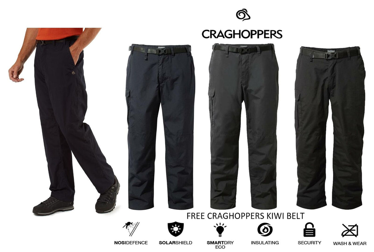 Craghoppers Mens Kiwi Winter Lined Warm Fleece Trousers & Belt - Just £44.99! Shop now at Warwickshire Clothing.