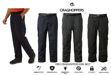 Craghoppers Mens Kiwi Winter Lined Warm Fleece Trousers & Belt - Just £44.99! Shop now at Warwickshire Clothing.