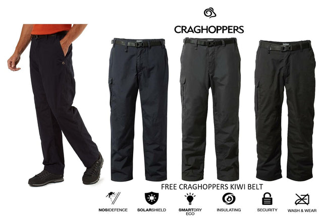 Craghoppers Mens Kiwi Winter Lined Warm Fleece Trousers & Belt - Just £44.99! Shop now at Warwickshire Clothing.