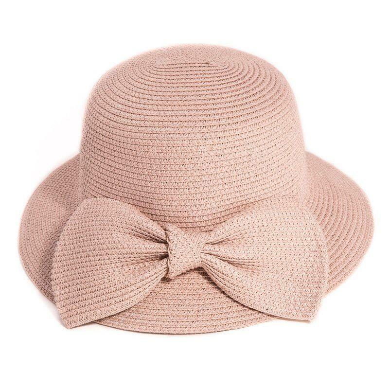 Hazy Blue Womens Summer Straw Hat with Large Bow Elasticated - Just £17.99! Shop now at Warwickshire Clothing.