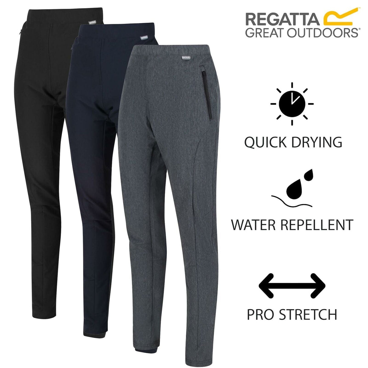 Regatta Ladies Pentre Walking Trousers Slim Isoflex Stretch Water Resistant - Just £24.99! Shop now at Warwickshire Clothing.