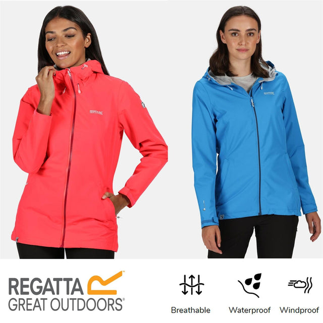 Regatta Womens Hamara III Lightweight Hooded Waterproof Jacket - Just £29.99! Shop now at Warwickshire Clothing.