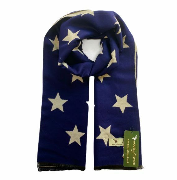 House of Tweed Star Pattern Luxury Ladies Scarf Womens Scarves Nature Warm - Just £12.99! Shop now at Warwickshire Clothing.