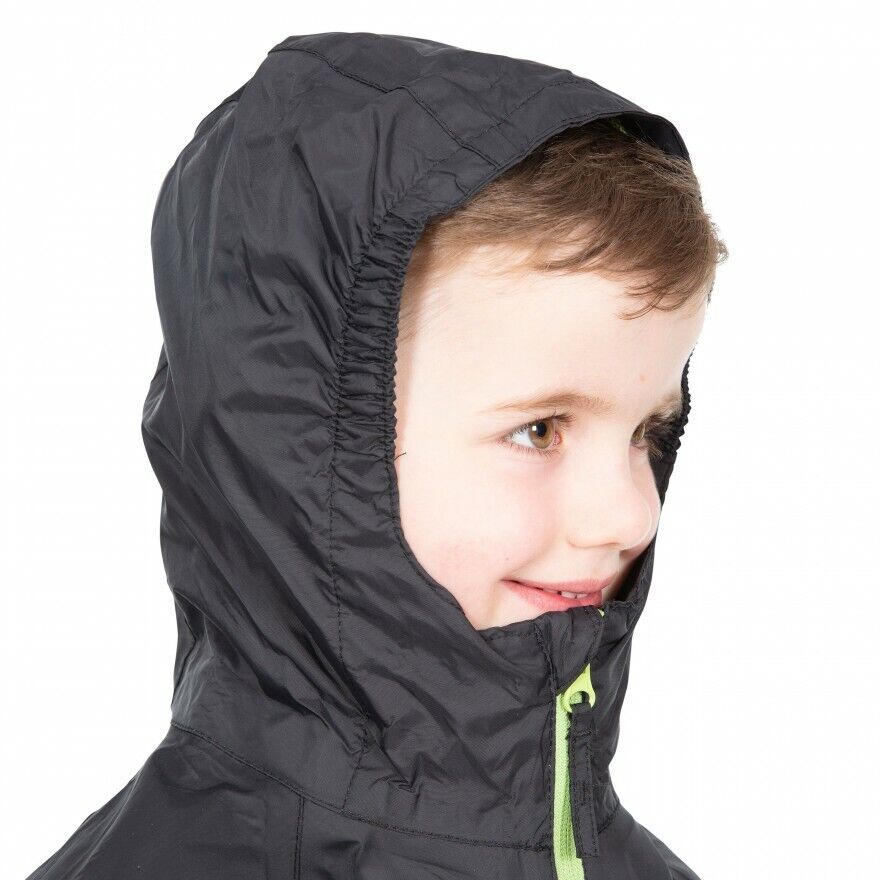 Trespass Qikpac Kids Packaway Jacket Zip Up Waterproof Hooded Coat Boys Girls - Just £17.99! Shop now at Warwickshire Clothing.