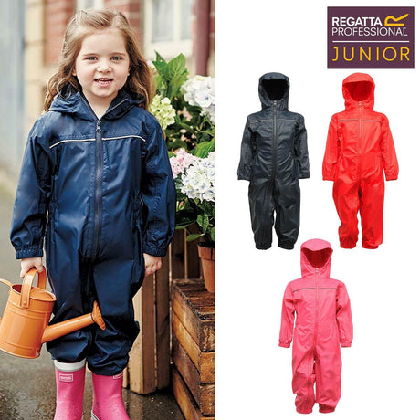 Regatta Kids Rain All in One Waterproof Suit - Just £12.99! Shop now at Warwickshire Clothing.