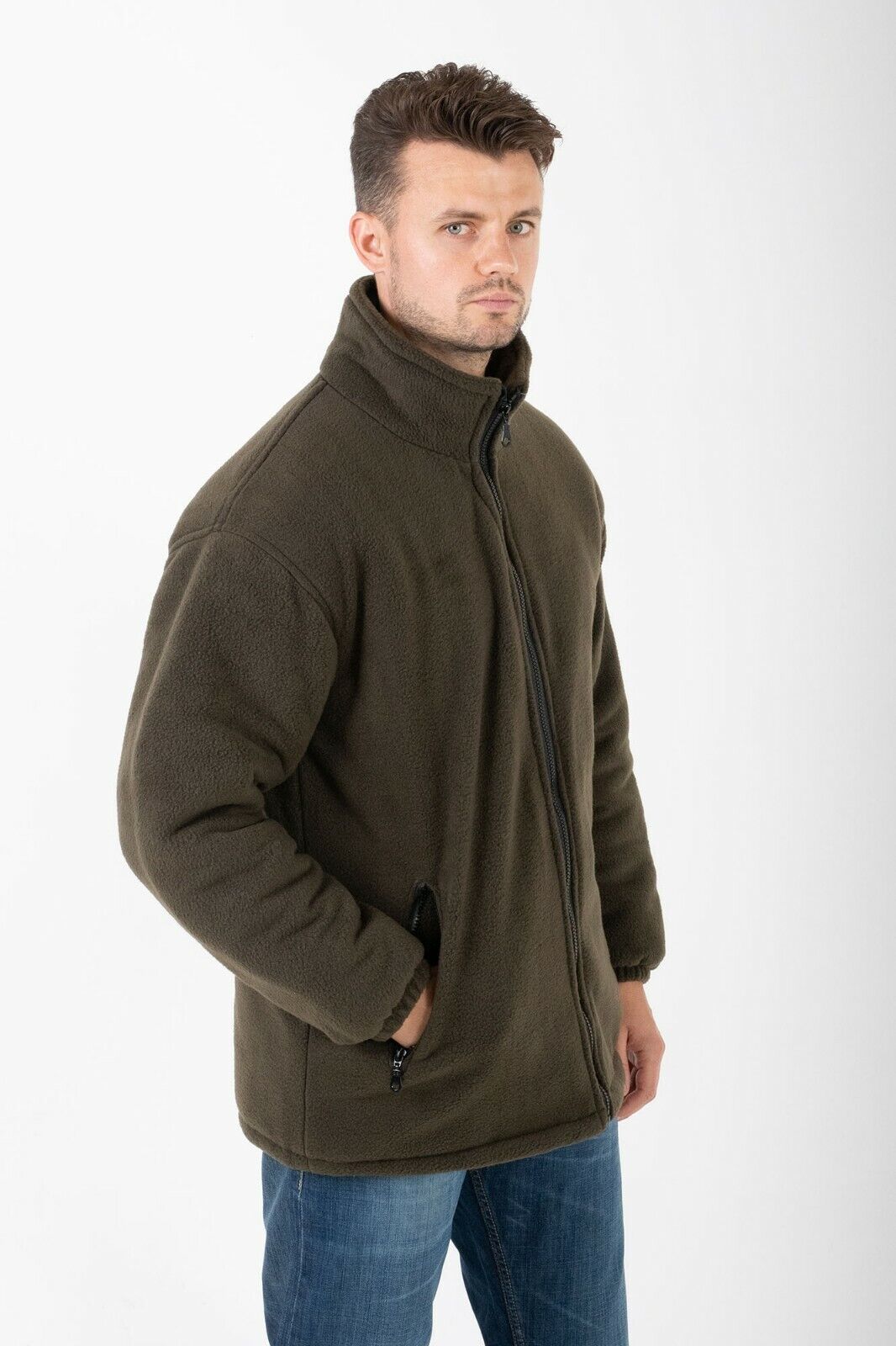 Hazy Blue Unisex Warm Quilted Padded Anti Pill Fleece Jacket - Just £29.99! Shop now at Warwickshire Clothing.