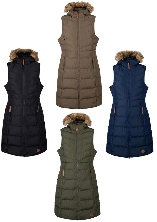 Trespass Audrey Long Gilet Sleeveless Quilted Hooded Limited Edition Bodywarmer - Just £49.99! Shop now at Warwickshire Clothing.