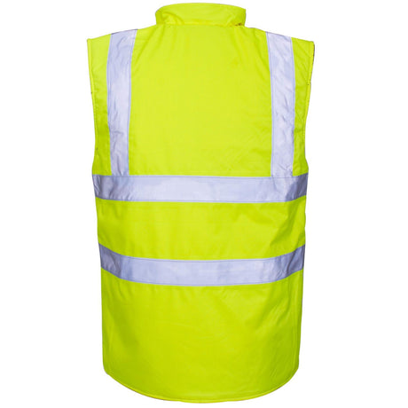 Hi Vis Fleece Lined padded Waterproof Reversible Body Warmer - Just £22.99! Shop now at Warwickshire Clothing.