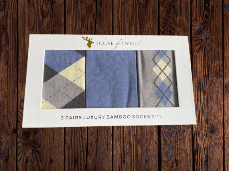 House of Tweed Luxury Mens Bamboo Socks | 3 Pairs Argyle - Just £14.99! Shop now at Warwickshire Clothing.