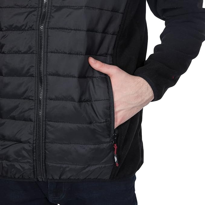 Trespass Mens Saunter Hybrid Padded Jacket Black - Just £22.99! Shop now at Warwickshire Clothing.
