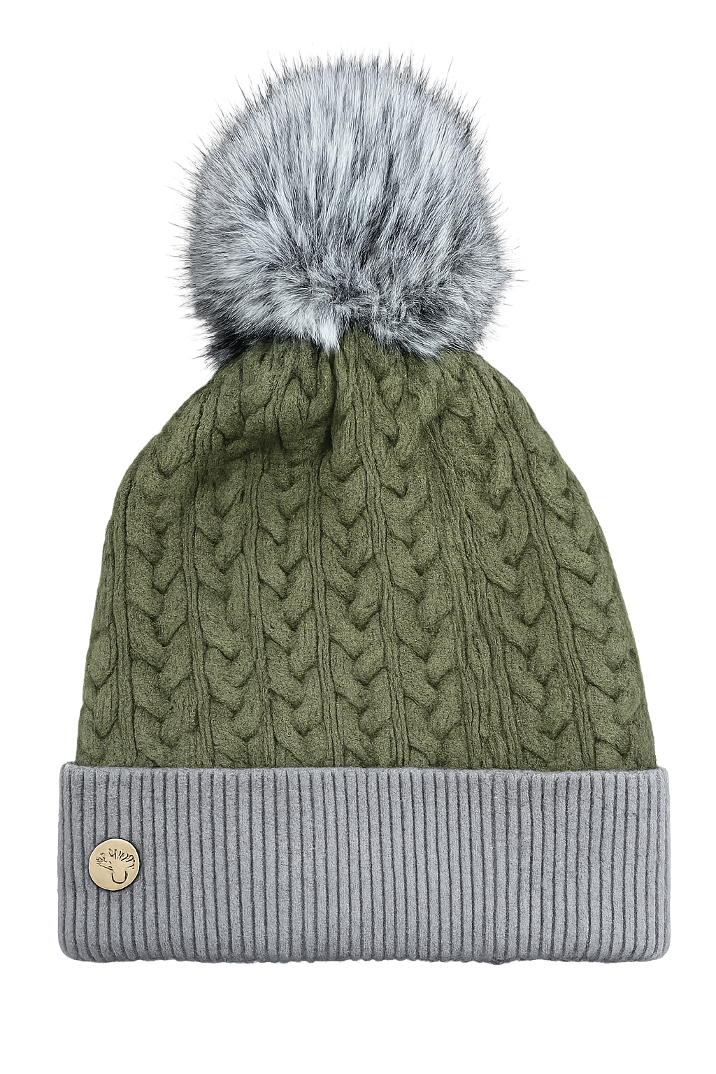 House of Tweed Luxury Plaited Ladies Pom Pom Bobble Beanie Hats