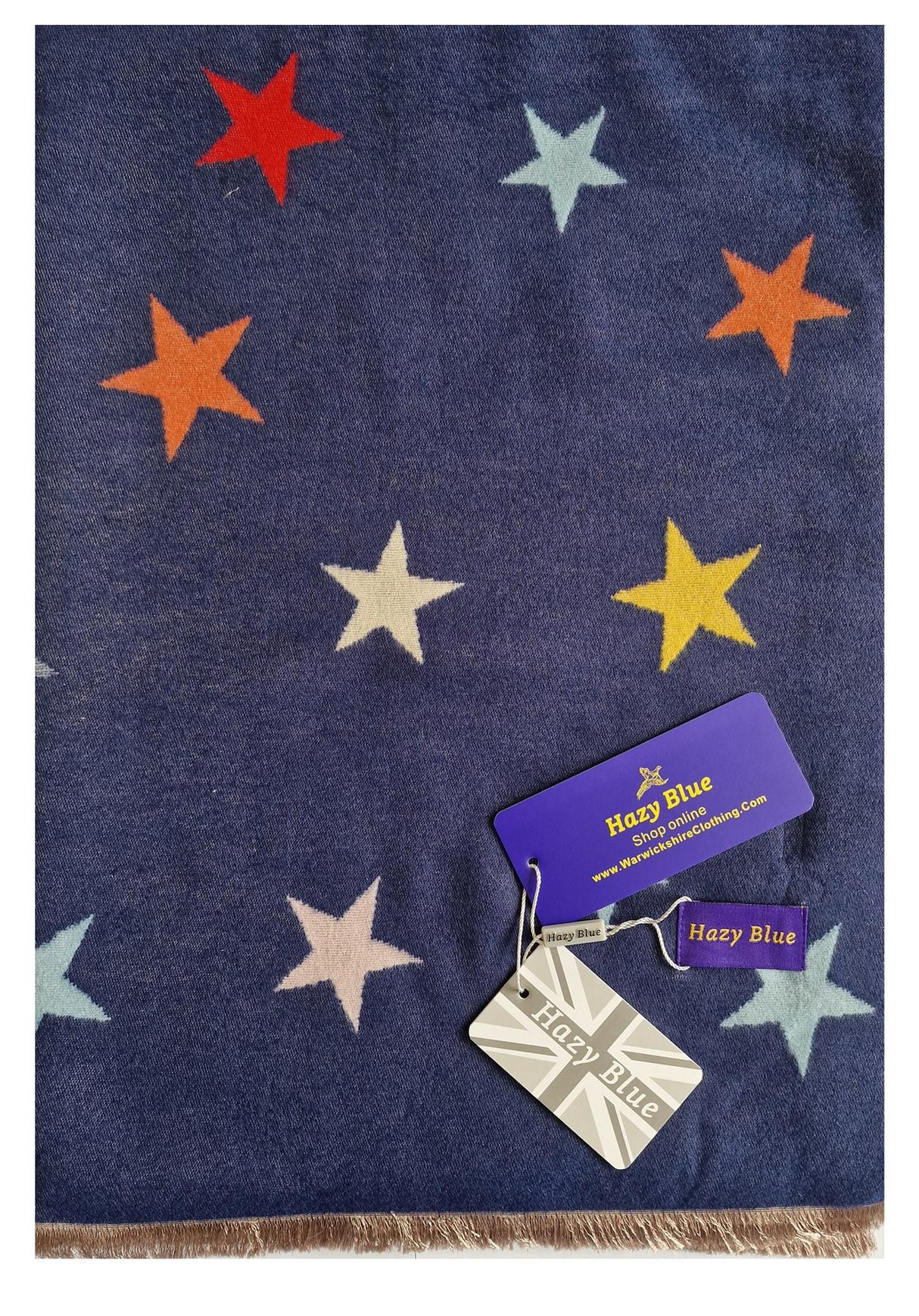 Hazy Blue Womens Pashmina Feel Scarf - Star - Just £13.99! Shop now at Warwickshire Clothing.