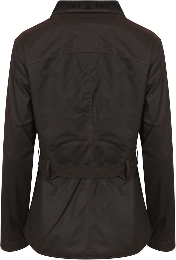 Hazy Blue Womens Belted Wax Waterproof Jacket Elveden Squire - Just £44.99! Shop now at Warwickshire Clothing.