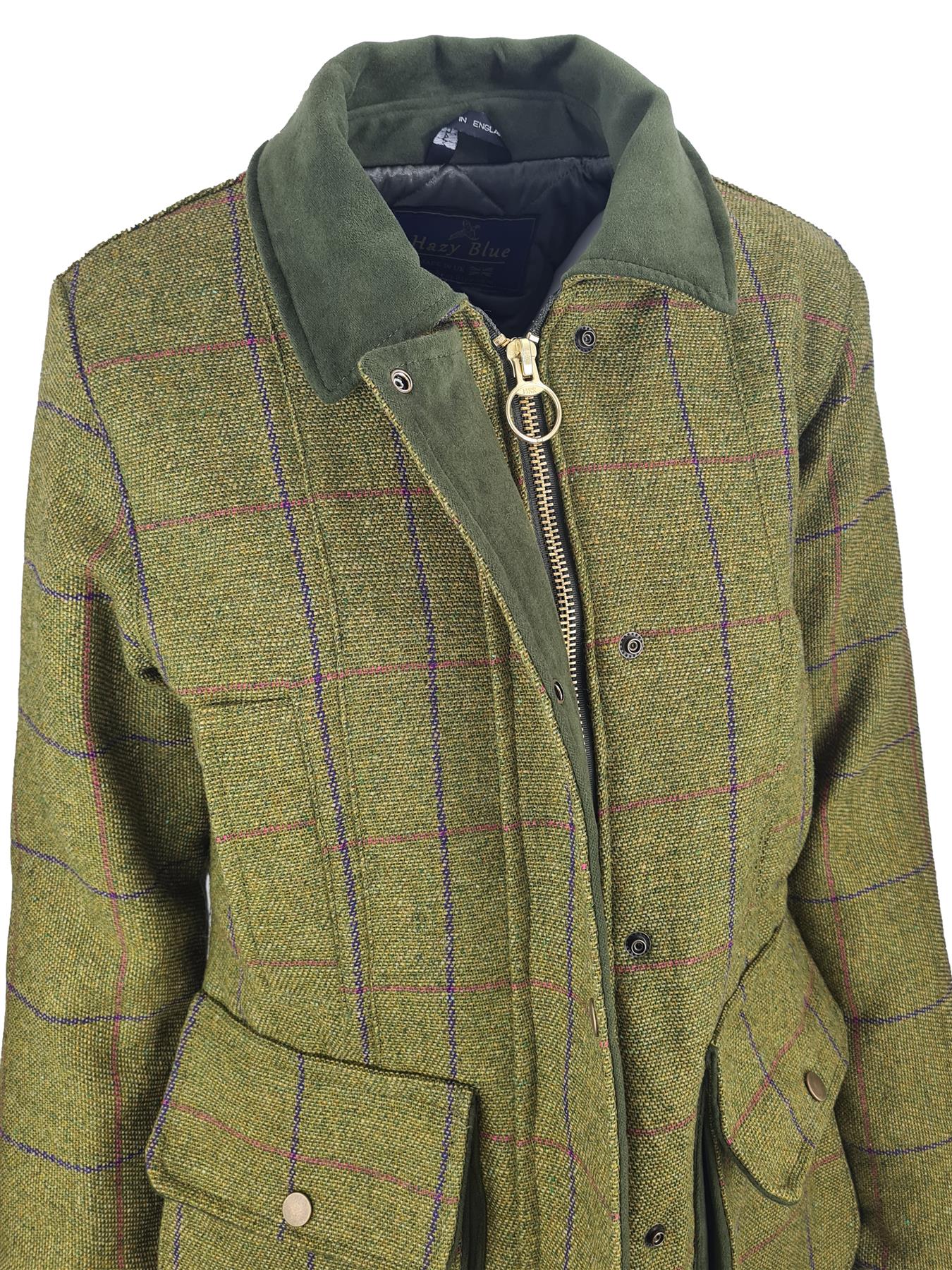 Hazy Blue Womens Quilted Derby Tweed Shooting Jacket - Just £84.99! Shop now at Warwickshire Clothing.