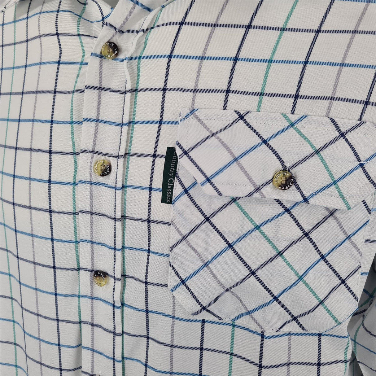 Country Classics Mens Long Sleeve Country Check Shirt - Blenheim Teal - Just £18.99! Shop now at Warwickshire Clothing.