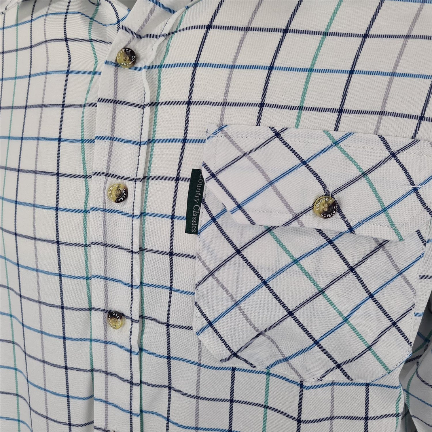 Country Classics Mens Long Sleeve Country Check Shirt - Blenheim Teal - Just £18.99! Shop now at Warwickshire Clothing.