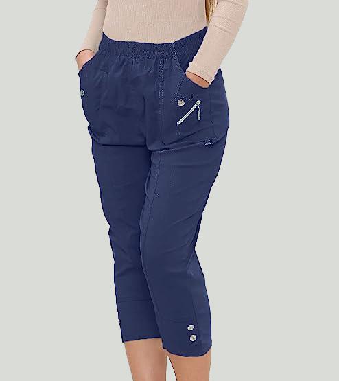 Cherry Berry Womens Stretch Crop Trousers - Just £16.99! Shop now at Warwickshire Clothing.