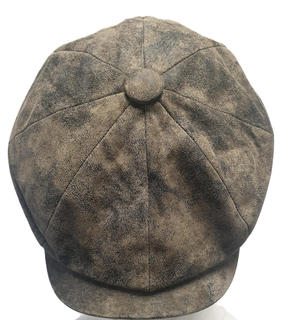 Genuine Eureka Stockade Men's 8-Piece Distressed Leather Newsboy Cap - Olive - Just £27.99! Shop now at Warwickshire Clothing.