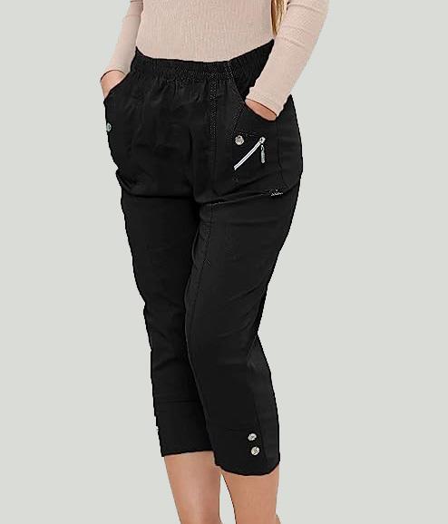 Cherry Berry Womens Stretch Crop Trousers - Just £16.99! Shop now at Warwickshire Clothing.