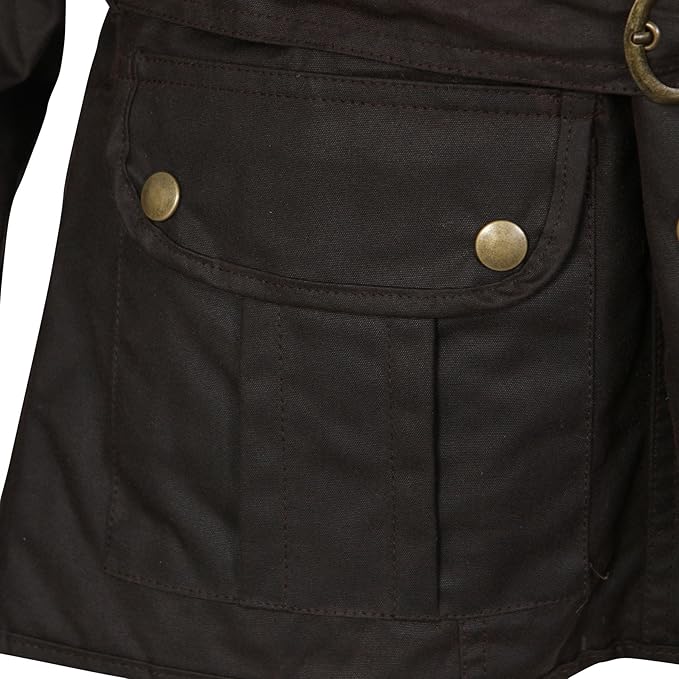 Hazy Blue Womens Belted Wax Waterproof Jacket Elveden Squire - Just £44.99! Shop now at Warwickshire Clothing.