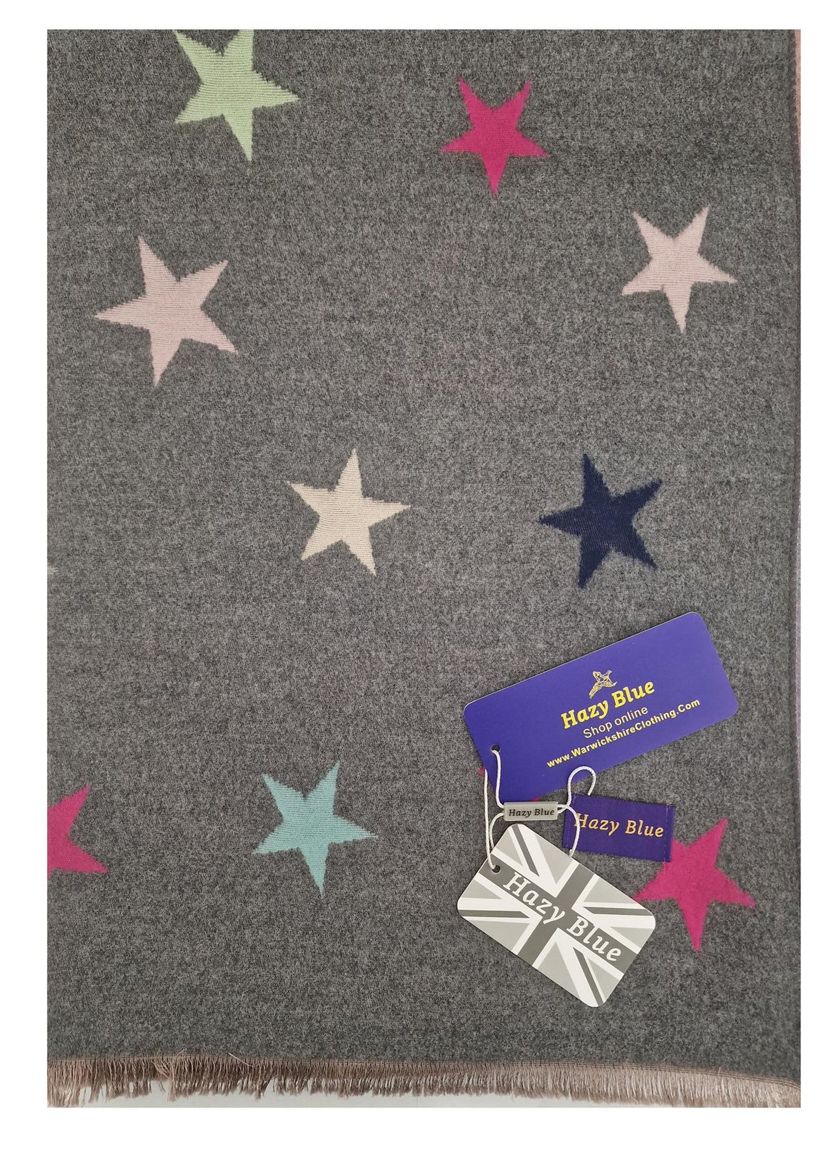Hazy Blue Womens Pashmina Feel Scarf - Star - Just £13.99! Shop now at Warwickshire Clothing.