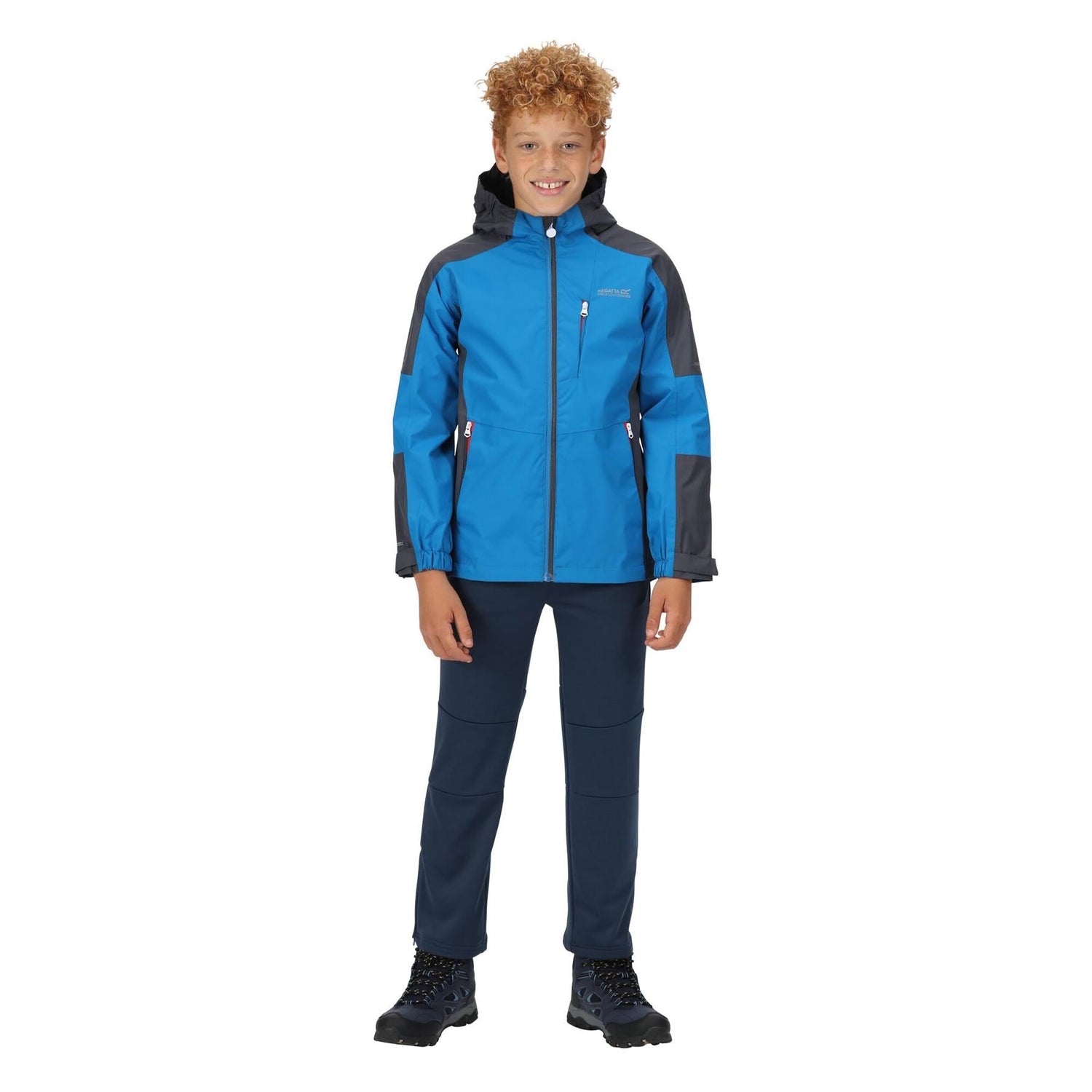 Regatta Kids Calderdale II Waterproof Hooded Zip Pocket Jacket - Just £24.99! Shop now at Warwickshire Clothing.