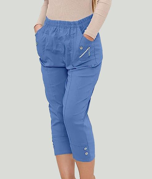 Cherry Berry Womens Stretch Crop Trousers - Just £16.99! Shop now at Warwickshire Clothing.