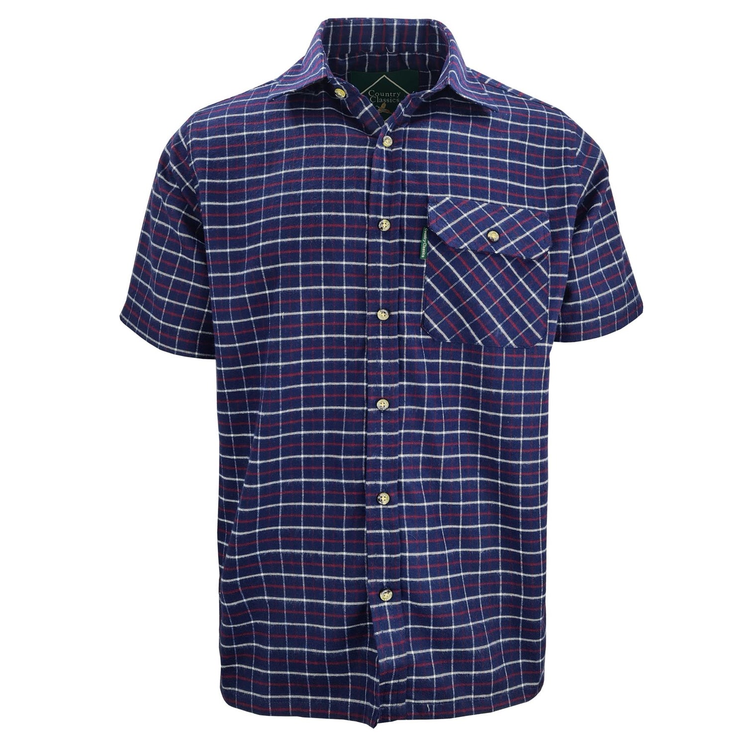 Country Classics Mens Short Sleeve Check Shirt - Fontwell Navy - Just £16.99! Shop now at Warwickshire Clothing.
