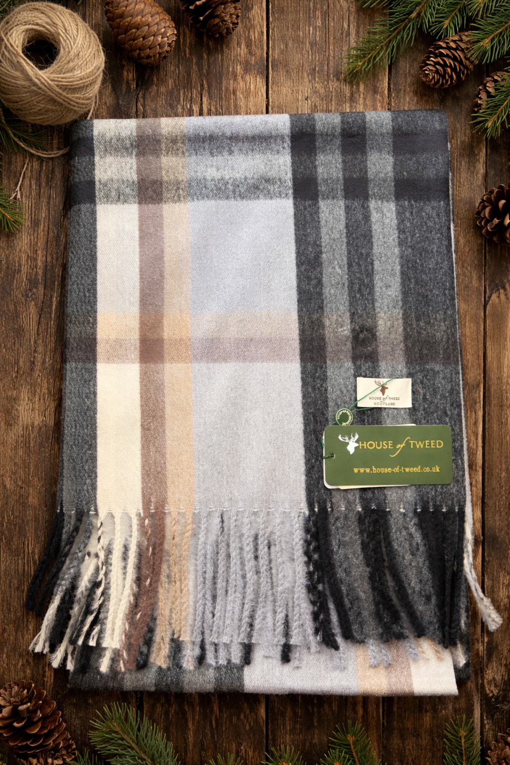House Of Tweed Womens Soft Check Tartan Scarf