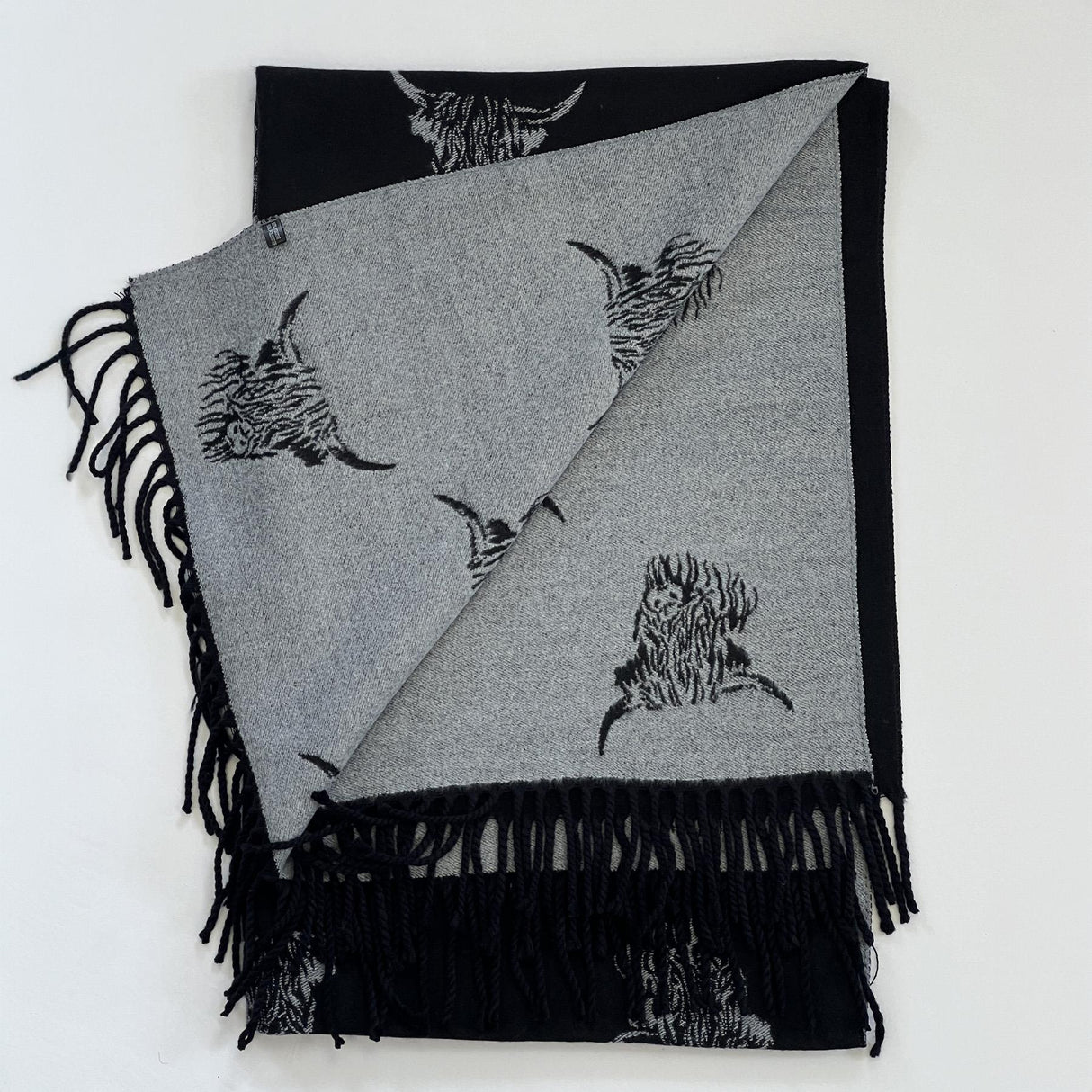 House of Tweed Reversible Highland Cow Print Scarf - Just £14.99! Shop now at Warwickshire Clothing.