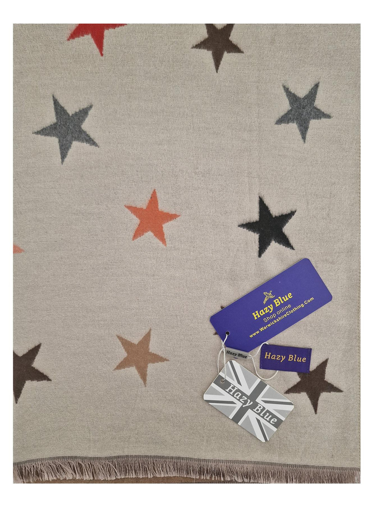 Hazy Blue Womens Pashmina Feel Scarf - Star - Just £13.99! Shop now at Warwickshire Clothing.