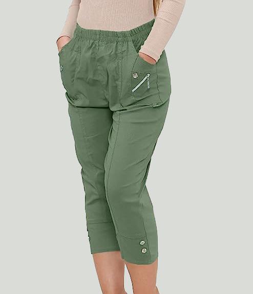 Cherry Berry Womens Stretch Crop Trousers - Just £16.99! Shop now at Warwickshire Clothing.