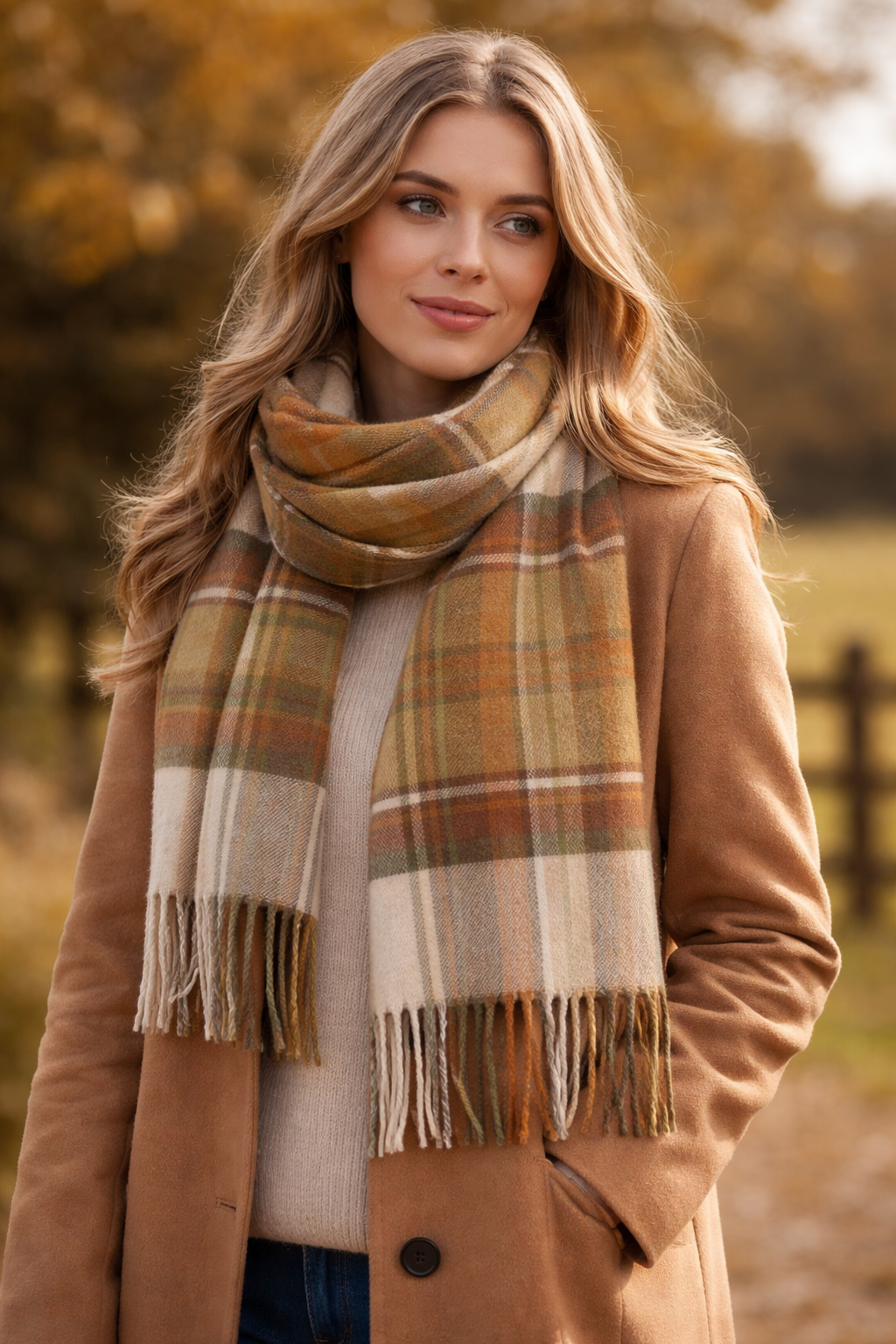 House Of Tweed Womens Soft Check Tartan Scarf
