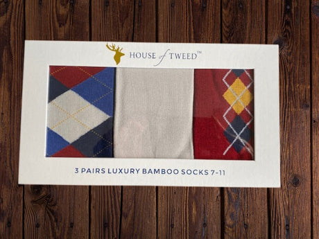 House of Tweed Luxury Mens Bamboo Socks | 3 Pairs Argyle - Just £14.99! Shop now at Warwickshire Clothing.