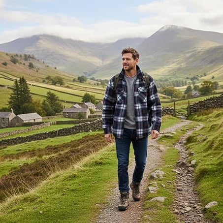 Hazy Blue Mens Baxter Sherpa Lumberjack Fleece Shirt