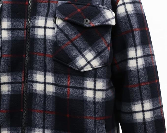 Hazy Blue Mens Baxter Sherpa Lumberjack Fleece Shirt