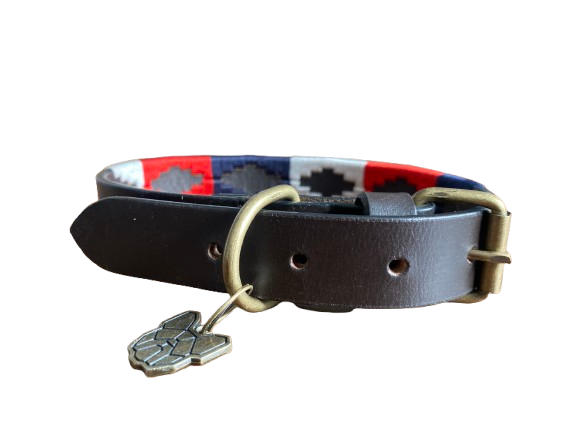 Luxury Polo Leather Dog Collar | Hazy Blue - Just £14.99! Shop now at Warwickshire Clothing.
